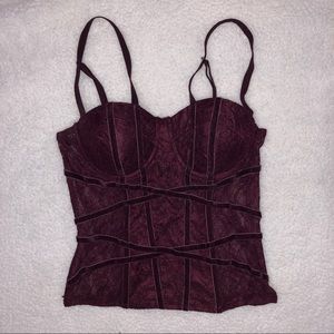 Burgundy Corset- like blouse
